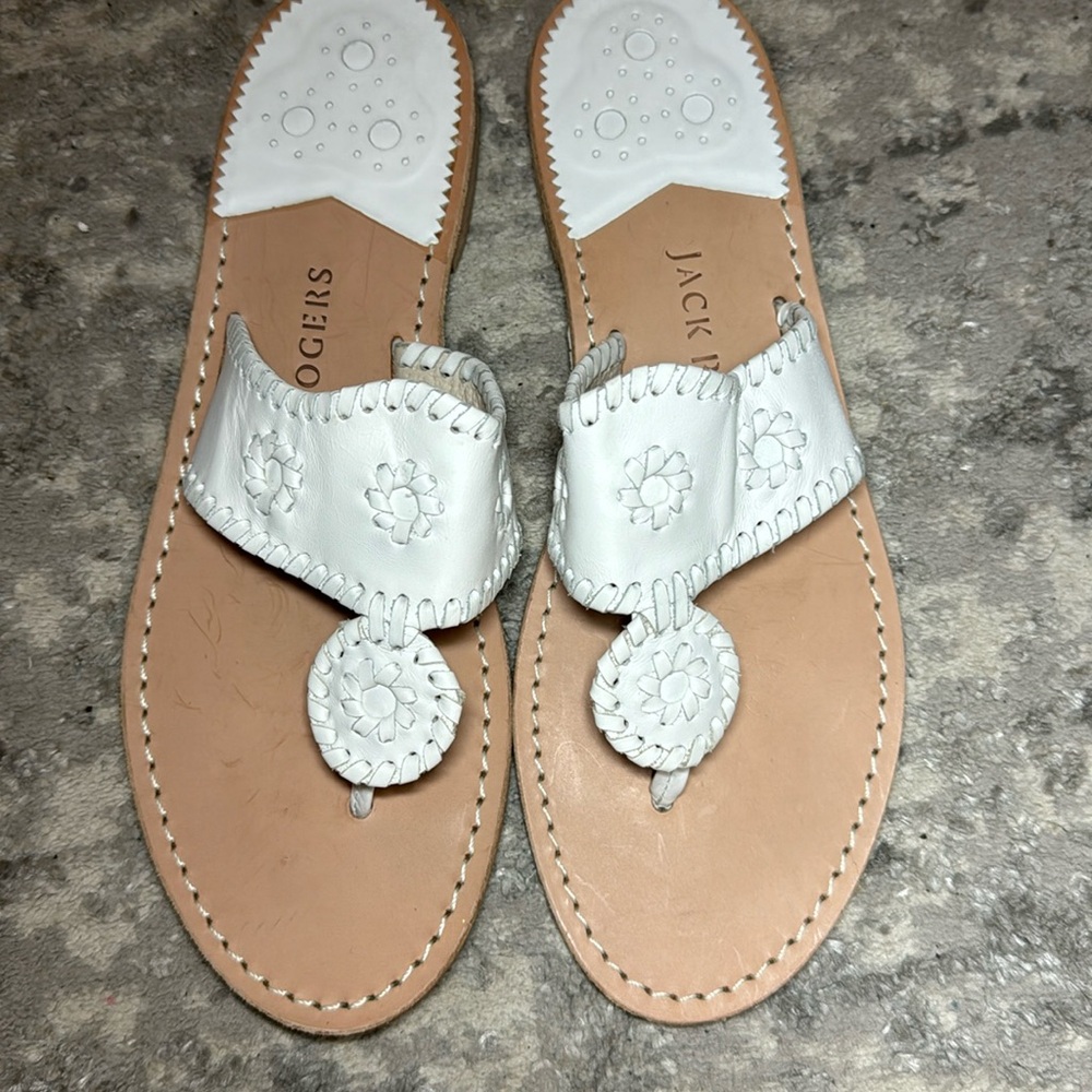 Jack Rogers White Leather Gladiator Sandal size 10.5